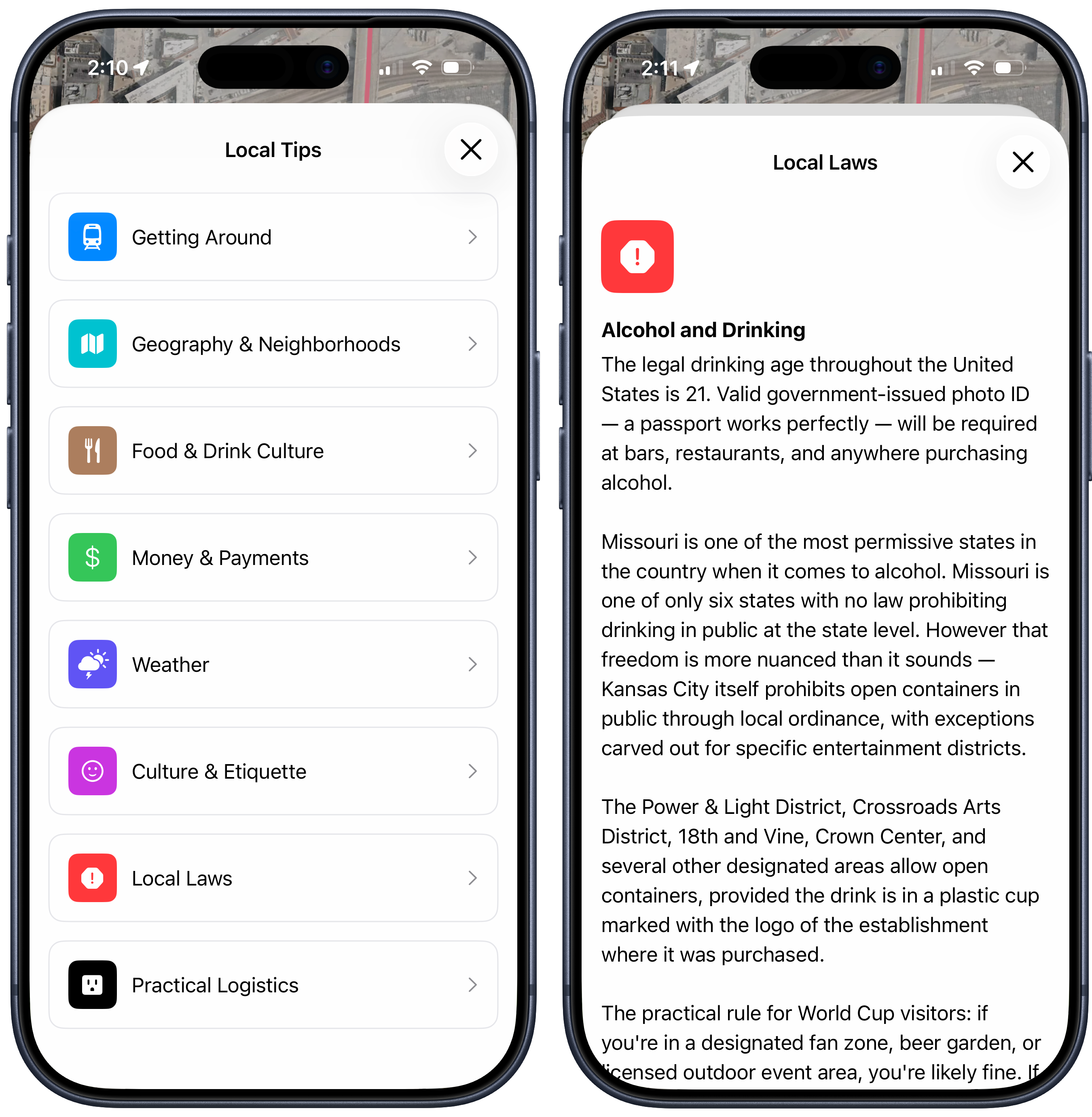 Insider tips guide screen